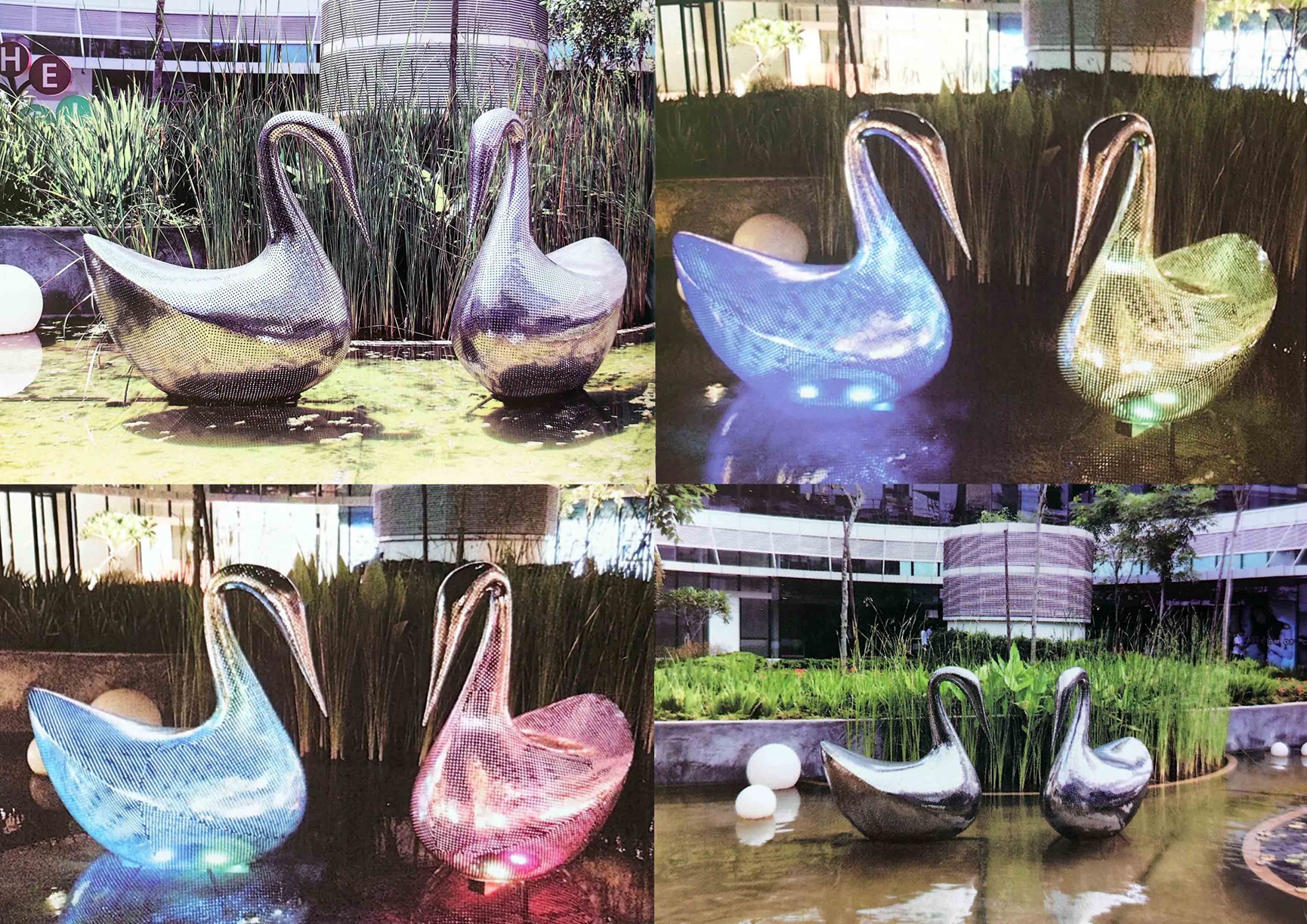 水景灯光雕塑《优雅的天鹅》